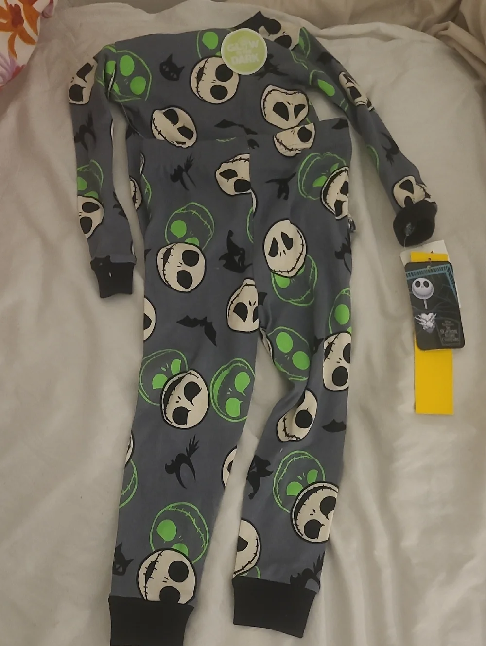 Disney Jack Skellington Glow In The Dark Kids One-Piece Pajamas - Picture 1 of 5